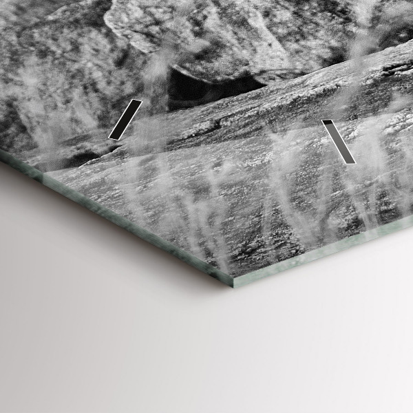 Zegar ścienny poziomy Abstrakcja - Lew