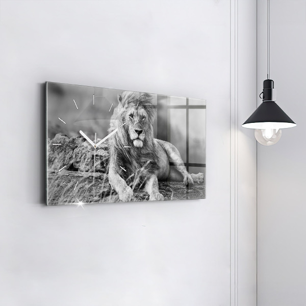 Zegar ścienny poziomy Abstrakcja - Lew