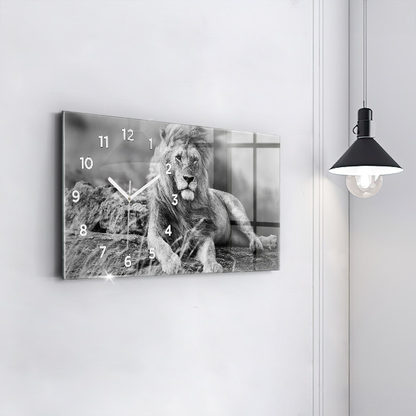 Zegar ścienny poziomy Abstrakcja - Lew