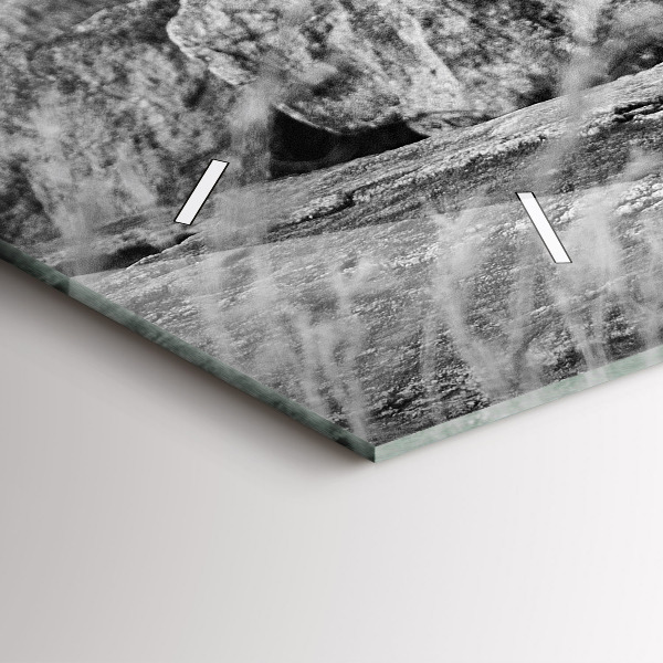 Zegar ścienny poziomy Abstrakcja - Lew