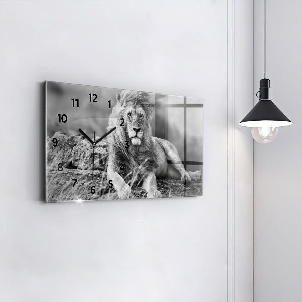 Zegar ścienny poziomy Abstrakcja - Lew