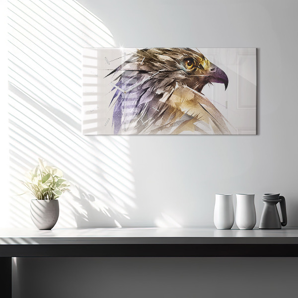 Zegar ścienny poziomy Ptak Drapieżnik