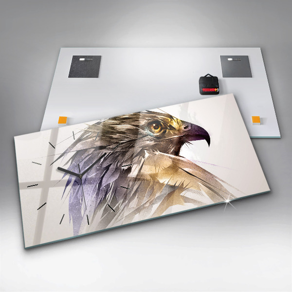 Zegar ścienny poziomy Ptak Drapieżnik