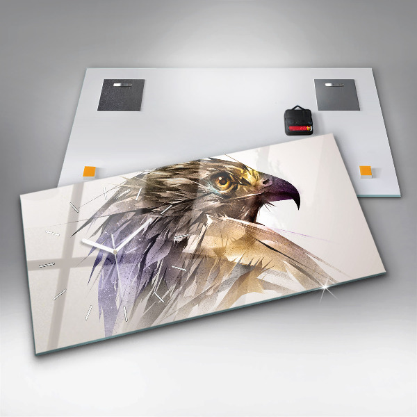 Zegar ścienny poziomy Ptak Drapieżnik