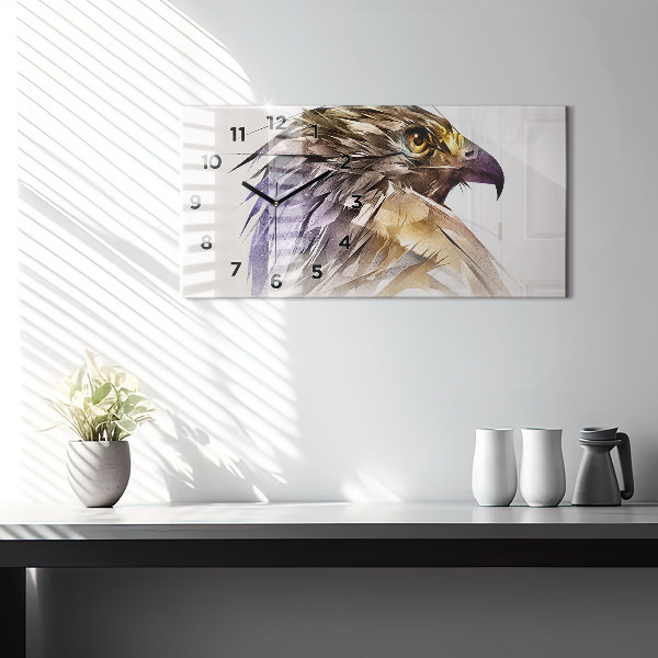 Zegar ścienny poziomy Ptak Drapieżnik