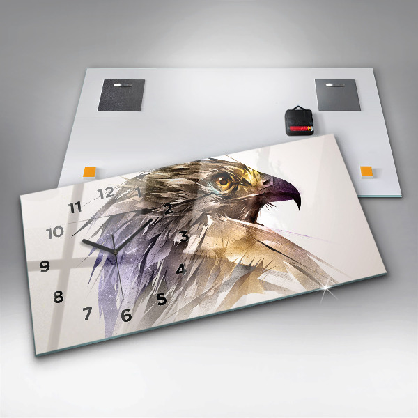 Zegar ścienny poziomy Ptak Drapieżnik