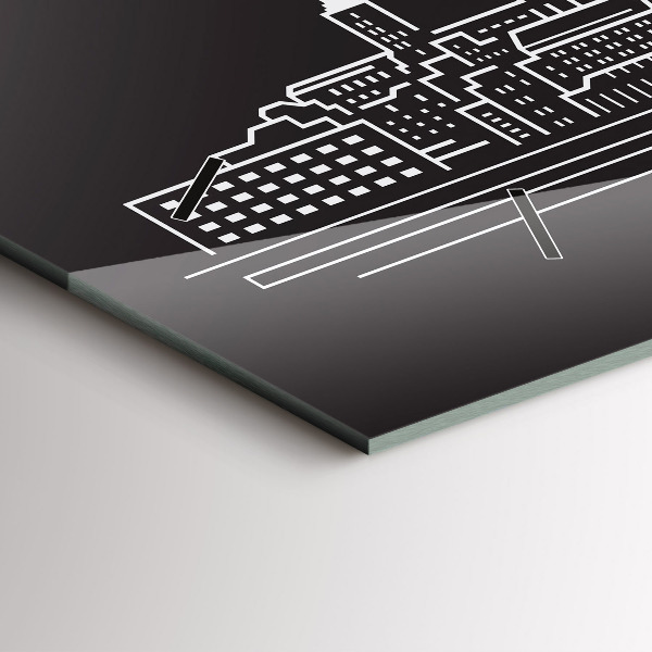 Zegar szklany poziomy Miasto Ostrawa rysunek