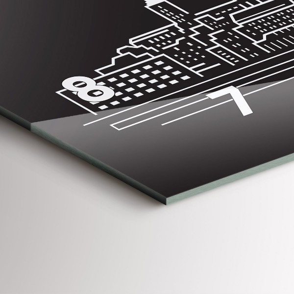 Zegar szklany poziomy Miasto Ostrawa rysunek