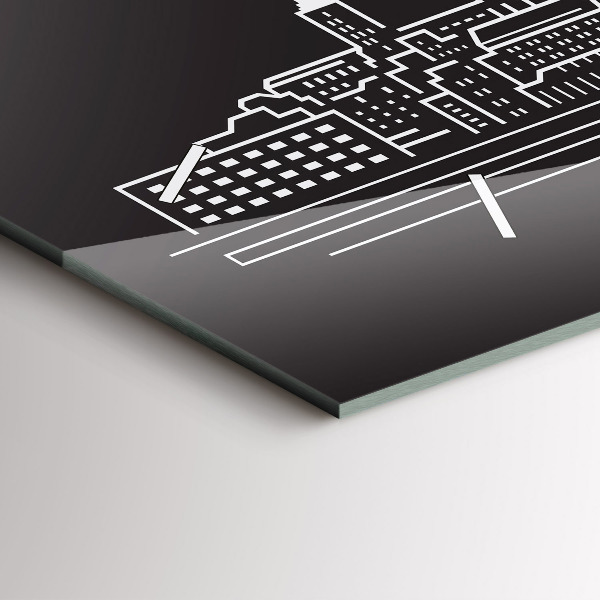 Zegar szklany poziomy Miasto Ostrawa rysunek