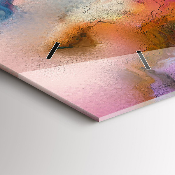 Zegar szklany poziomy Rozlane farby