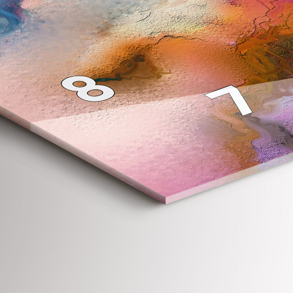 Zegar szklany poziomy Rozlane farby