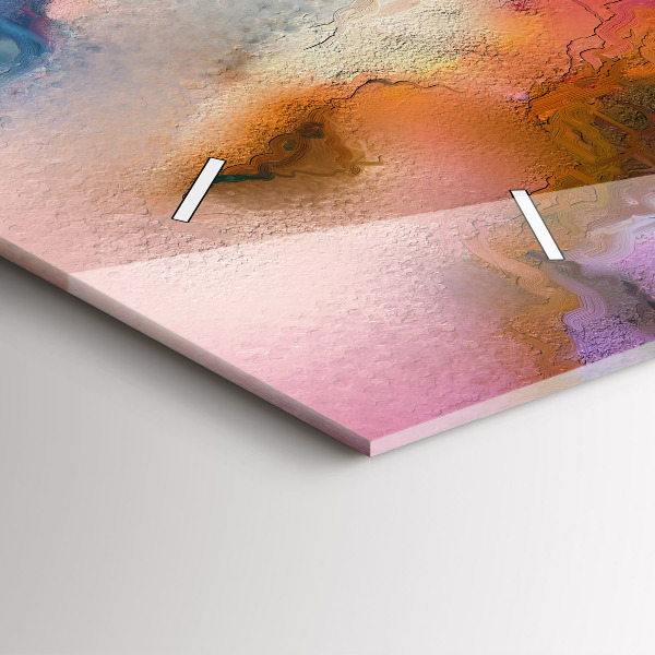 Zegar szklany poziomy Rozlane farby