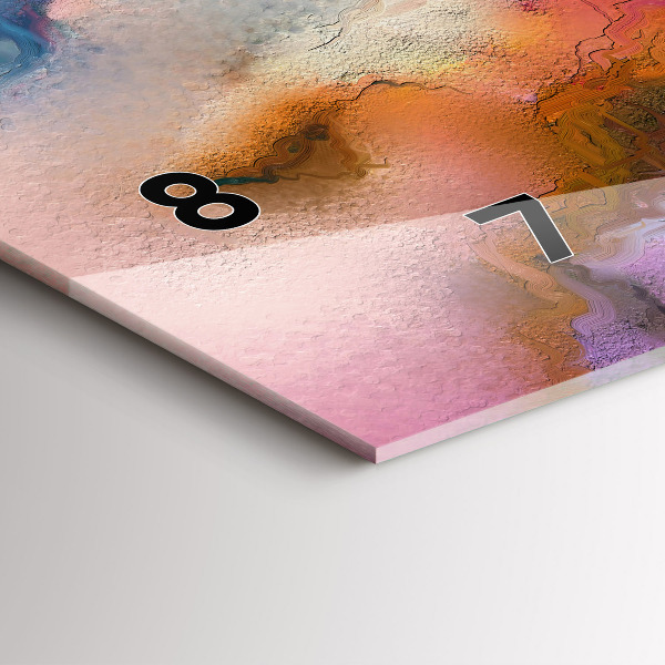 Zegar szklany poziomy Rozlane farby