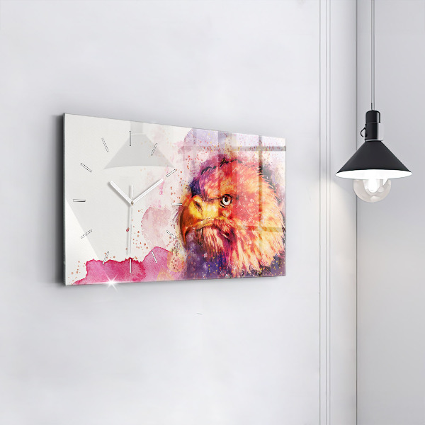 Zegar szklany poziomy Akwarela tło orła