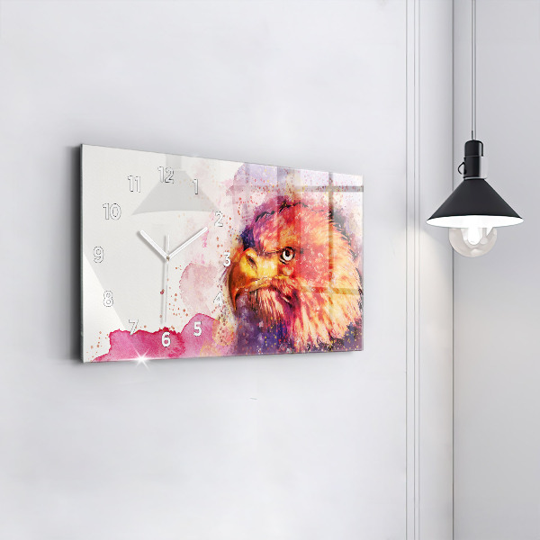 Zegar szklany poziomy Akwarela tło orła