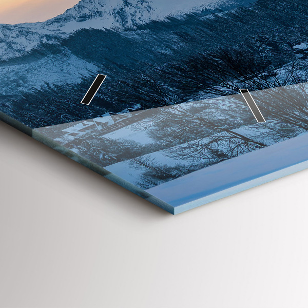 Zegar szklany poziomy Krajobraz górski