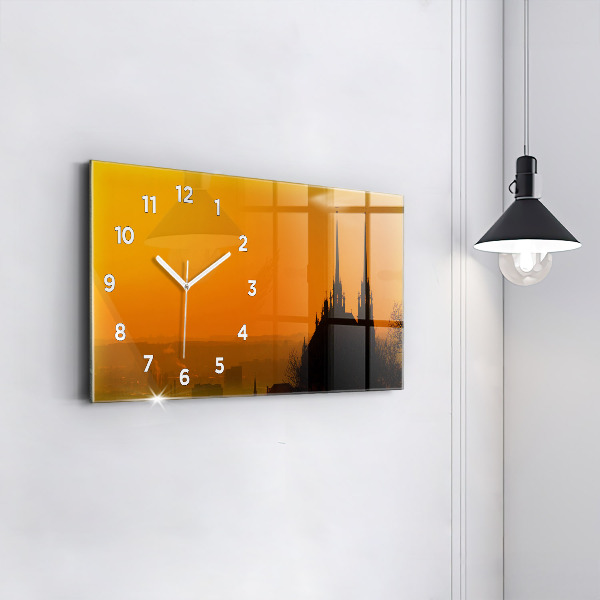 Zegar szklany poziomy Widok na katedrę Brno