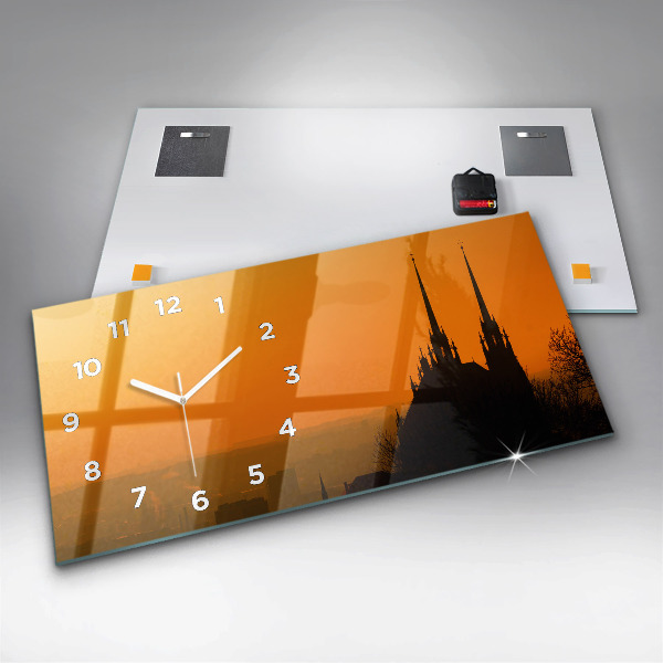 Zegar szklany poziomy Widok na katedrę Brno