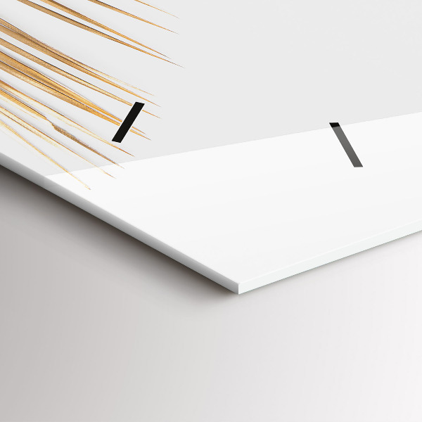 Zegar szklany poziomy Tropikalne liście