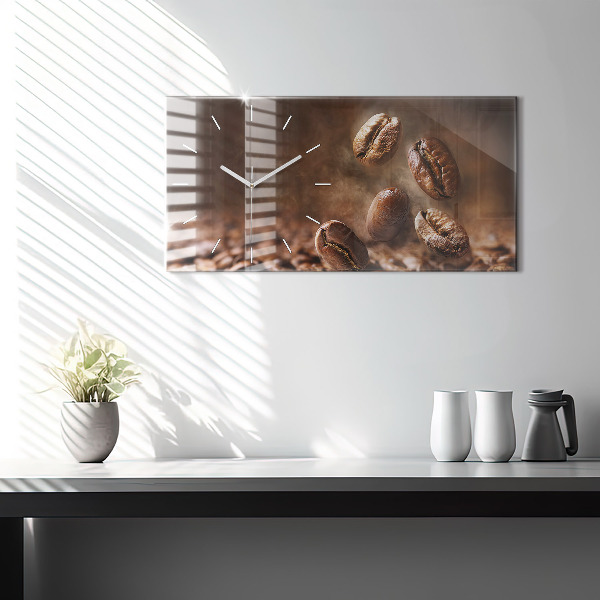 Zegar szklany poziomy Ziarna kawy