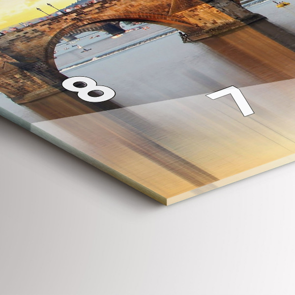 Zegar szklany poziomy Panorama nad rzeką