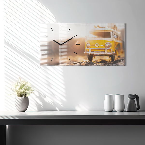 Zegar szklany poziomy Auto na wakacjach