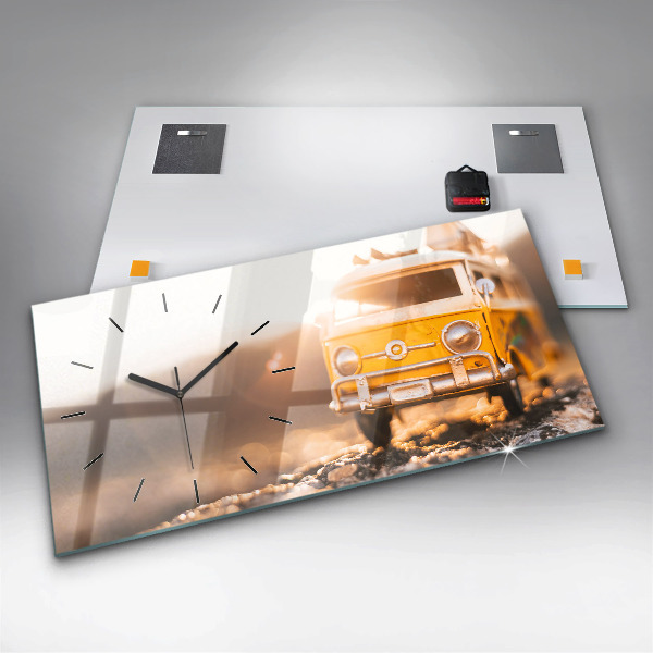 Zegar szklany poziomy Auto na wakacjach