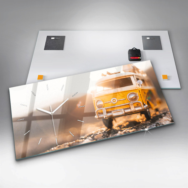 Zegar szklany poziomy Auto na wakacjach