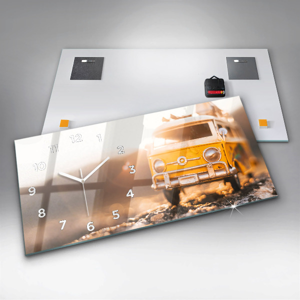 Zegar szklany poziomy Auto na wakacjach