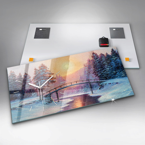 Zegar poziomy Choinka i most