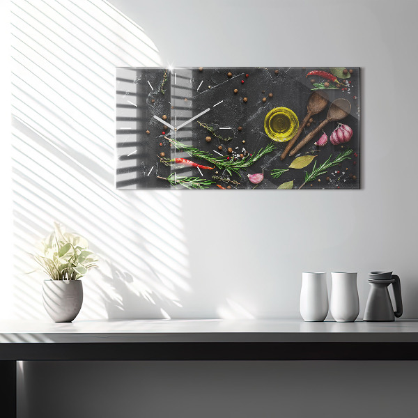 Zegar poziomy Przyprawy na blacie