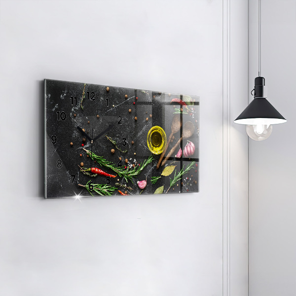 Zegar poziomy Przyprawy na blacie