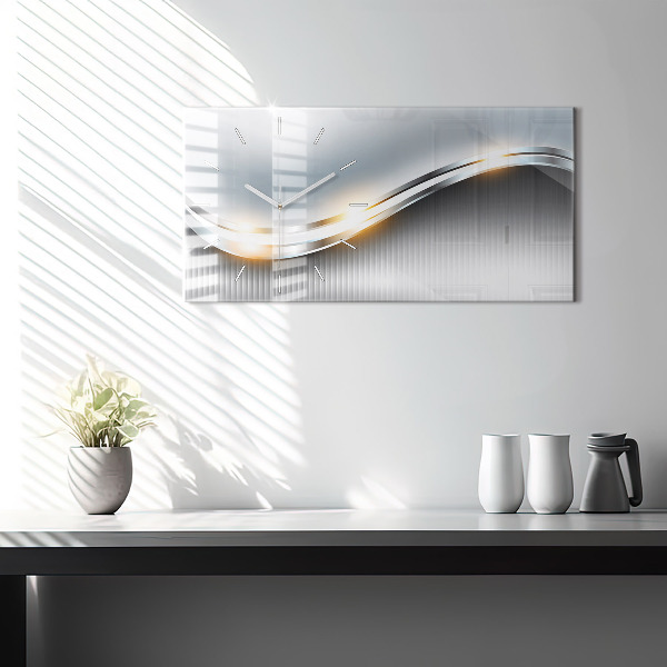 Zegar poziomy Metalowa abstrakcja