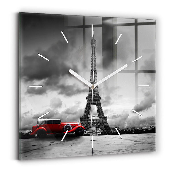 Kwadratowy zegar Effel Tower Paryż