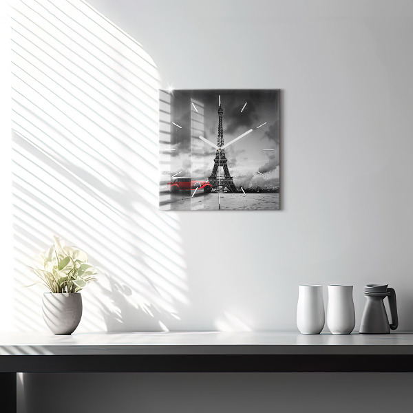 Kwadratowy zegar Effel Tower Paryż