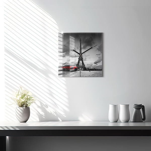 Kwadratowy zegar Effel Tower Paryż