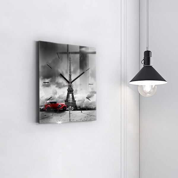Kwadratowy zegar Effel Tower Paryż