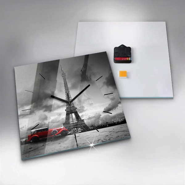 Kwadratowy zegar Effel Tower Paryż