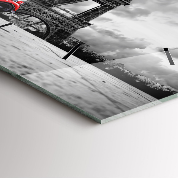 Kwadratowy zegar Effel Tower Paryż