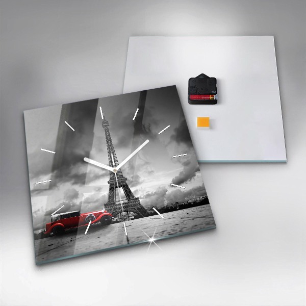 Kwadratowy zegar Effel Tower Paryż