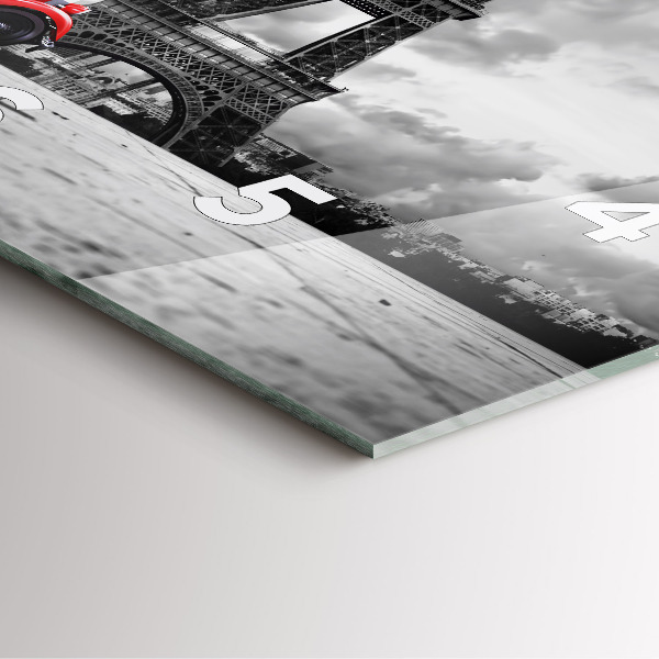 Kwadratowy zegar Effel Tower Paryż