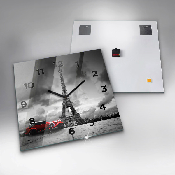 Kwadratowy zegar Effel Tower Paryż