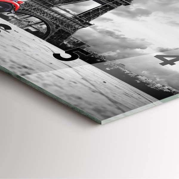 Kwadratowy zegar Effel Tower Paryż