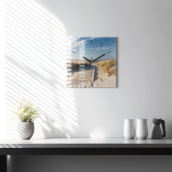 Kwadratowy zegar Widok na plażę