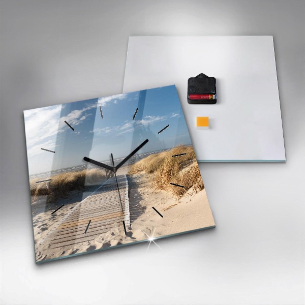 Kwadratowy zegar Widok na plażę
