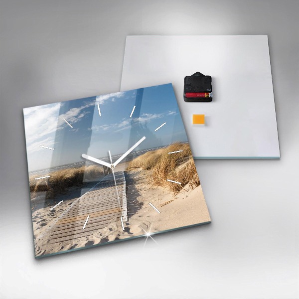 Kwadratowy zegar Widok na plażę