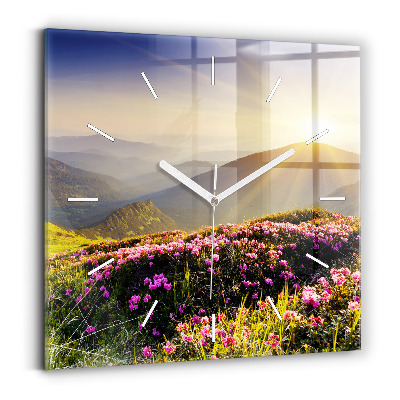 Kwadratowy zegar Krajobraz gór