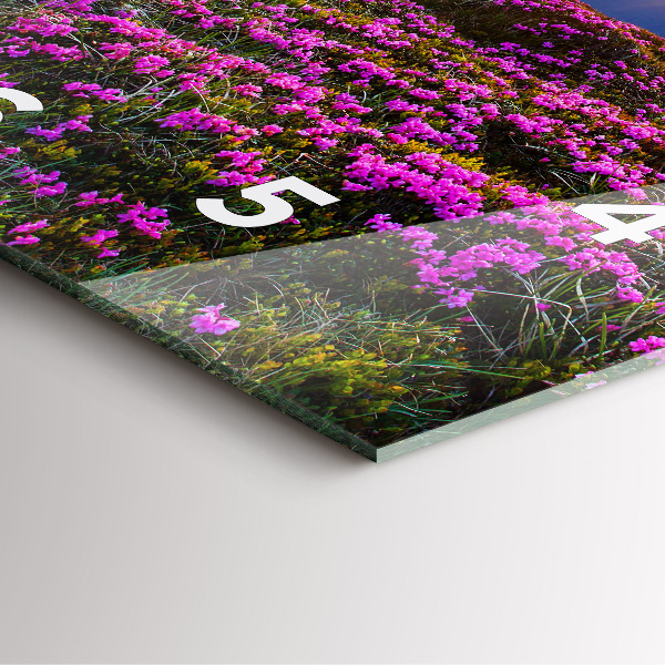 Kwadratowy zegar Wschód słońca i kwiaty