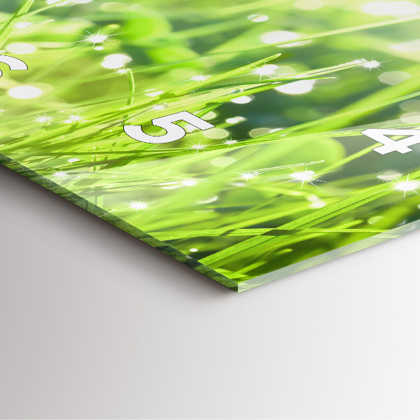 Kwadratowy zegar Zielona trawa