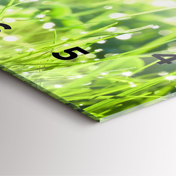 Kwadratowy zegar Zielona trawa